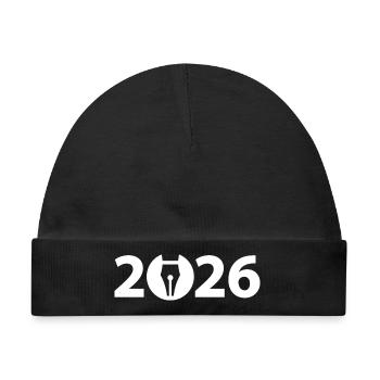 Schriftsteller 2026, Dichter 2026, Füller 2026 - Baby Premium Organic Mütze - Schwarz - Vorne