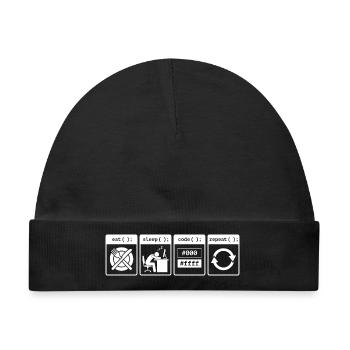 Eat Sleep Code Repeat – Coder Workflow Design - Baby Premium Organic Mütze - Schwarz - Vorne