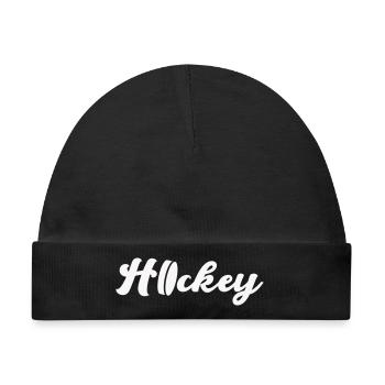 Hockey Script Flow – Eleganter Logo-Look - Baby Premium Organic Mütze - Schwarz - Vorne