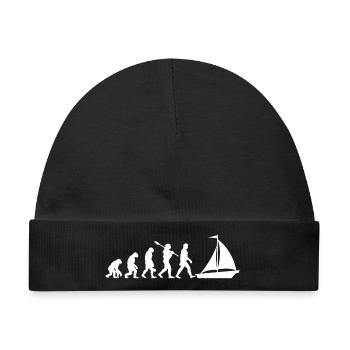 Evolution Segeln - Segelboot - Baby Premium Organic Mütze - Schwarz - Vorne