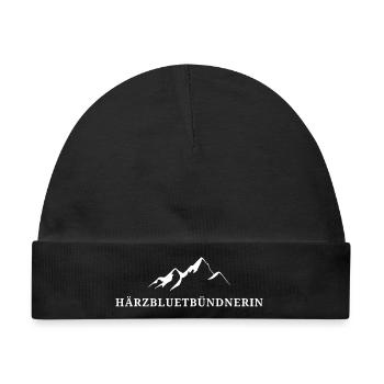 Härzbluetbündnerin Stolze Bündnerin Graubünden - Baby Premium Organic Mütze - Schwarz - Vorne