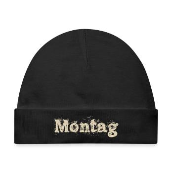 Montag - Baby Premium Organic Mütze - Schwarz - Vorne