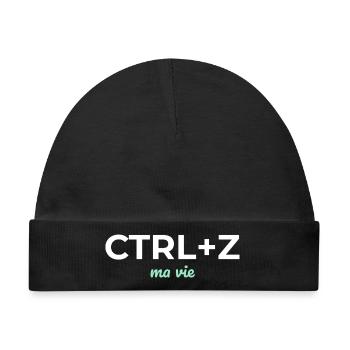 STRG+Z Mein Leben — Geek-Humor - Baby Premium Organic Mütze - Schwarz - Vorne