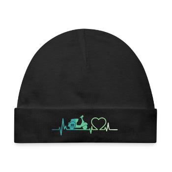 Heartbeat Roller Motor Roller - Baby Premium Organic Mütze - Schwarz - Vorne