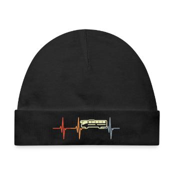 Bus Kardiogramm Retro - Baby Premium Organic Mütze - Schwarz - Vorne