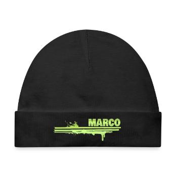 Malerei Marco - Baby Premium Organic Mütze - Schwarz - Vorne
