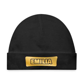Emilia als Gold - Baby Premium Organic Mütze - Schwarz - Vorne
