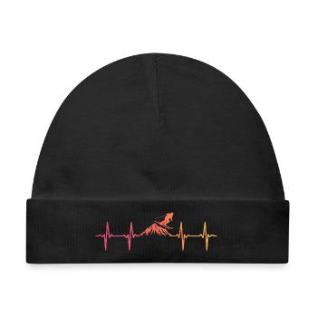 Skifahren Skifahrer Herzschlag Skiurlaub - Baby Premium Organic Mütze - Schwarz - Vorne