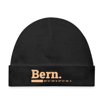 Bern Koordinaten - Baby Premium Organic Mütze - Schwarz - Vorne