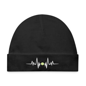 Herzschlag Tennisball  - Baby Premium Organic Mütze - Schwarz - Vorne