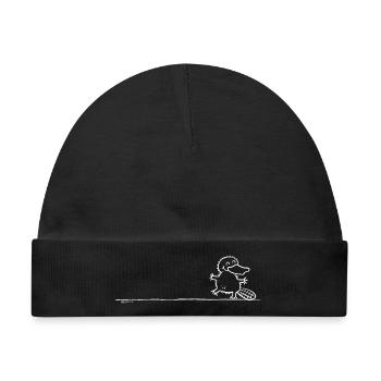 Schnabeltier Line Art Platypus Tiermotiv - Baby Premium Organic Mütze - Schwarz - Vorne
