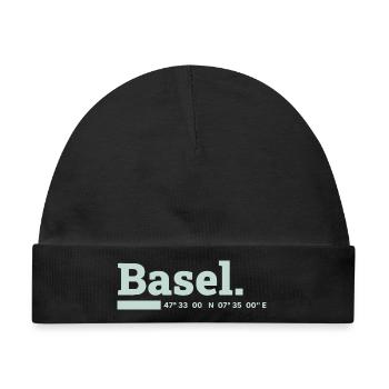 Basel Koordinaten - Baby Premium Organic Mütze - Schwarz - Vorne