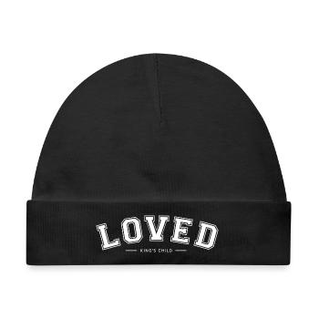 loved - king's child - geliebt - collegestyle - Baby Premium Organic Mütze - Schwarz - Vorne