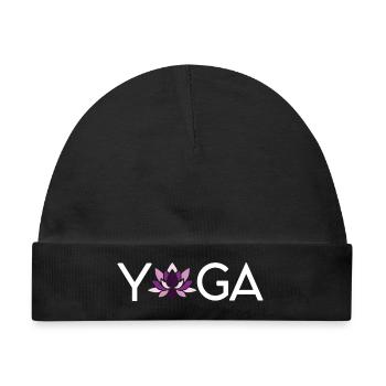Yoga Geschenkidee - Baby Premium Organic Mütze - Schwarz - Vorne