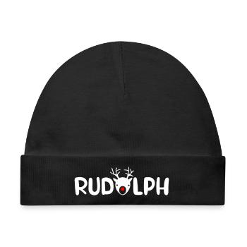 Rudolph Geweih Weihnachten Lied Ohrwurm Xmas - Baby Premium Organic Mütze - Schwarz - Vorne