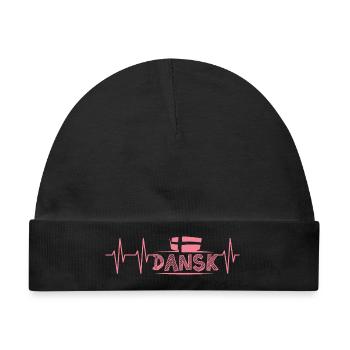 puls dansk flagge illustration Symbol Herzschlag - Baby Premium Organic Mütze - Schwarz - Vorne