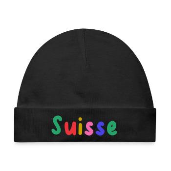 SCHWEIZ. LAND - Baby Premium Organic Mütze - Schwarz - Vorne