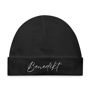 Benedikt Name T-Shirt Geschenk Für Männer - Baby Premium Organic Mütze - Schwarz - Vorne