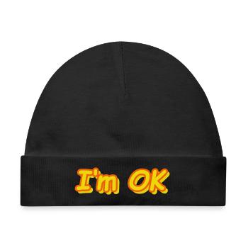 I'm OK - Baby Premium Organic Mütze - Schwarz - Vorne