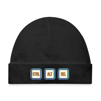 Retro Keyboard Tasten CTRL ALT DEL - Baby Premium Organic Mütze - Schwarz - Vorne