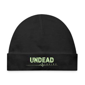 Undead Inside Zombie Spruch - Baby Premium Organic Mütze - Schwarz - Vorne