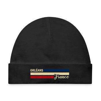 France - Orleans - Frankreich - Flagge - Streifen - Baby Premium Organic Mütze - Schwarz - Vorne