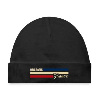 France - Orleans - Frankreich - Flagge - Streifen - Baby Premium Organic Mütze - Schwarz - Vorne