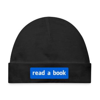 Lies ein Buch – Literature Lover - Baby Premium Organic Mütze - Schwarz - Vorne