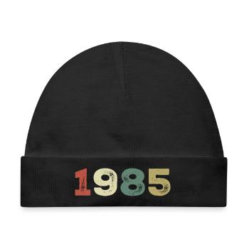 1985 Jahrgang 1985 - Baby Premium Organic Mütze - Schwarz - Vorne