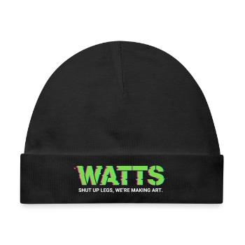 WATTS Neon Pop Art T-Shirt - Baby Premium Organic Mütze - Schwarz - Vorne