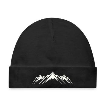 Berge Berg Mountains - Baby Premium Organic Mütze - Schwarz - Vorne