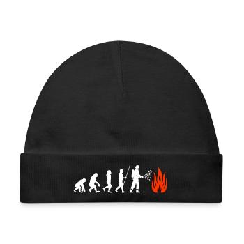 Feuerwehr Evolution Feuerwehrmann - Baby Premium Organic Mütze - Schwarz - Vorne