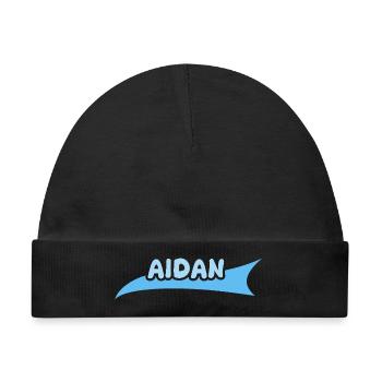 Geschenk für Aidan - Baby Premium Organic Mütze - Schwarz - Vorne