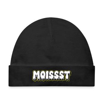 Moist Fat Font Wortzeichen - Baby Premium Organic Mütze - Schwarz - Vorne