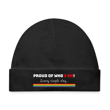 Stolz auf mich – Regenbogen LGBT  - Baby Premium Organic Mütze - Schwarz - Vorne