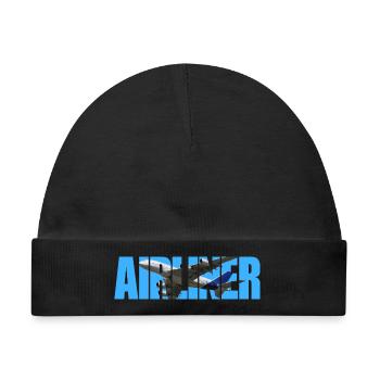 Airliner A-380 - Baby Premium Organic Mütze - Schwarz - Vorne