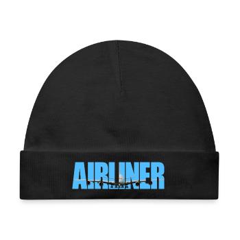 Airliner A-380 - Baby Premium Organic Mütze - Schwarz - Vorne