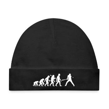 Baseball Evolution Baseballspieler Schlagmann - Baby Premium Organic Mütze - Schwarz - Vorne