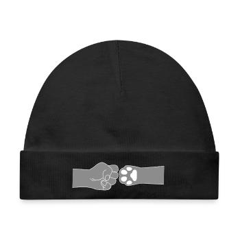 Hund Mensch Ghetto Fist - Baby Premium Organic Mütze - Schwarz - Vorne
