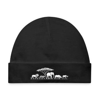 Big Five Safari Wildlife - Baby Premium Organic Mütze - Schwarz - Vorne