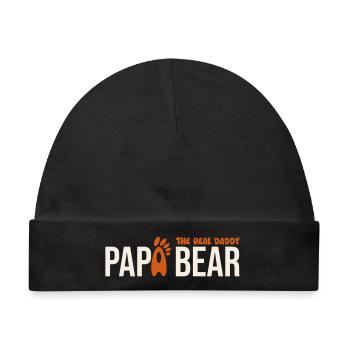 Papa Bear: El Real Papá - Baby Premium Organic Mütze - Schwarz - Vorne