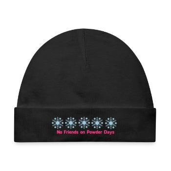 No friends on Powder Days - Baby Premium Organic Mütze - Schwarz - Vorne
