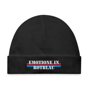 Emotione in Rotblau (FC Basel) - Baby Premium Organic Mütze - Schwarz - Vorne