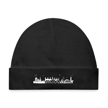 Rostock Skyline Silhouette - Baby Premium Organic Mütze - Schwarz - Vorne