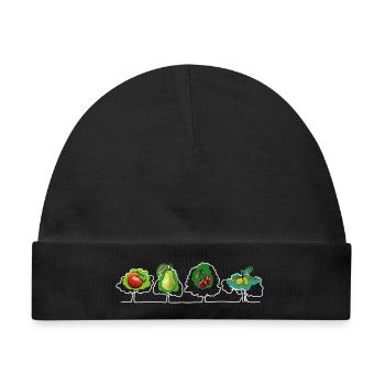 Obst und Früchte - Baby Premium Organic Mütze - Schwarz - Vorne