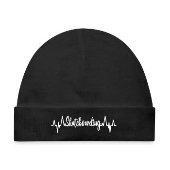 Skateboarding Kardiogramm - Baby Premium Organic Mütze - Schwarz - Vorne
