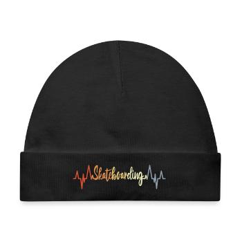 Skateboarding Herzschlag - Baby Premium Organic Mütze - Schwarz - Vorne