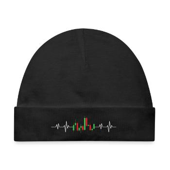 Herzschlag der Börse EKG-Aktien Forex-Handel - Baby Premium Organic Mütze - Schwarz - Vorne