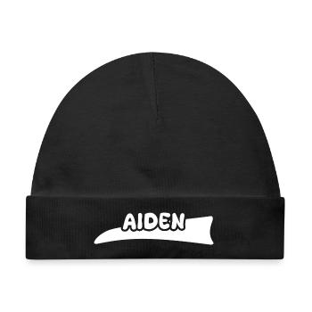 Geschenk für Aiden - Baby Premium Organic Mütze - Schwarz - Vorne