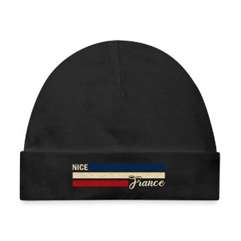 France - Nice - Nizza - Frankreich - Flagge - Stre - Baby Premium Organic Mütze - Schwarz - Vorne